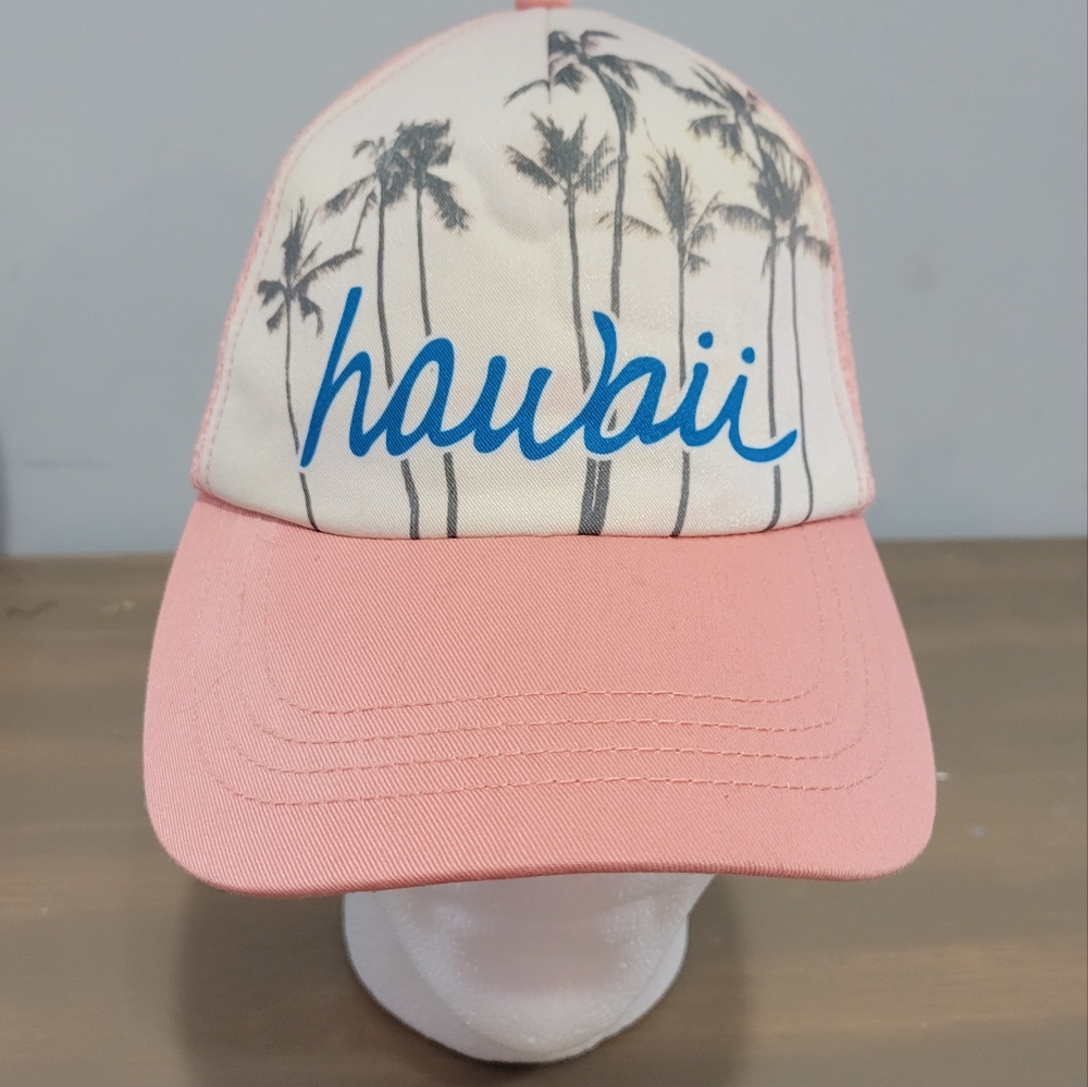 Hawaii Honolua Pink Trucker Hat Snapback Palm Trees